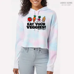 Ruben's Veggies Cartoony Ladies Cropped Hoodie (RVT009-AFX64CRP)