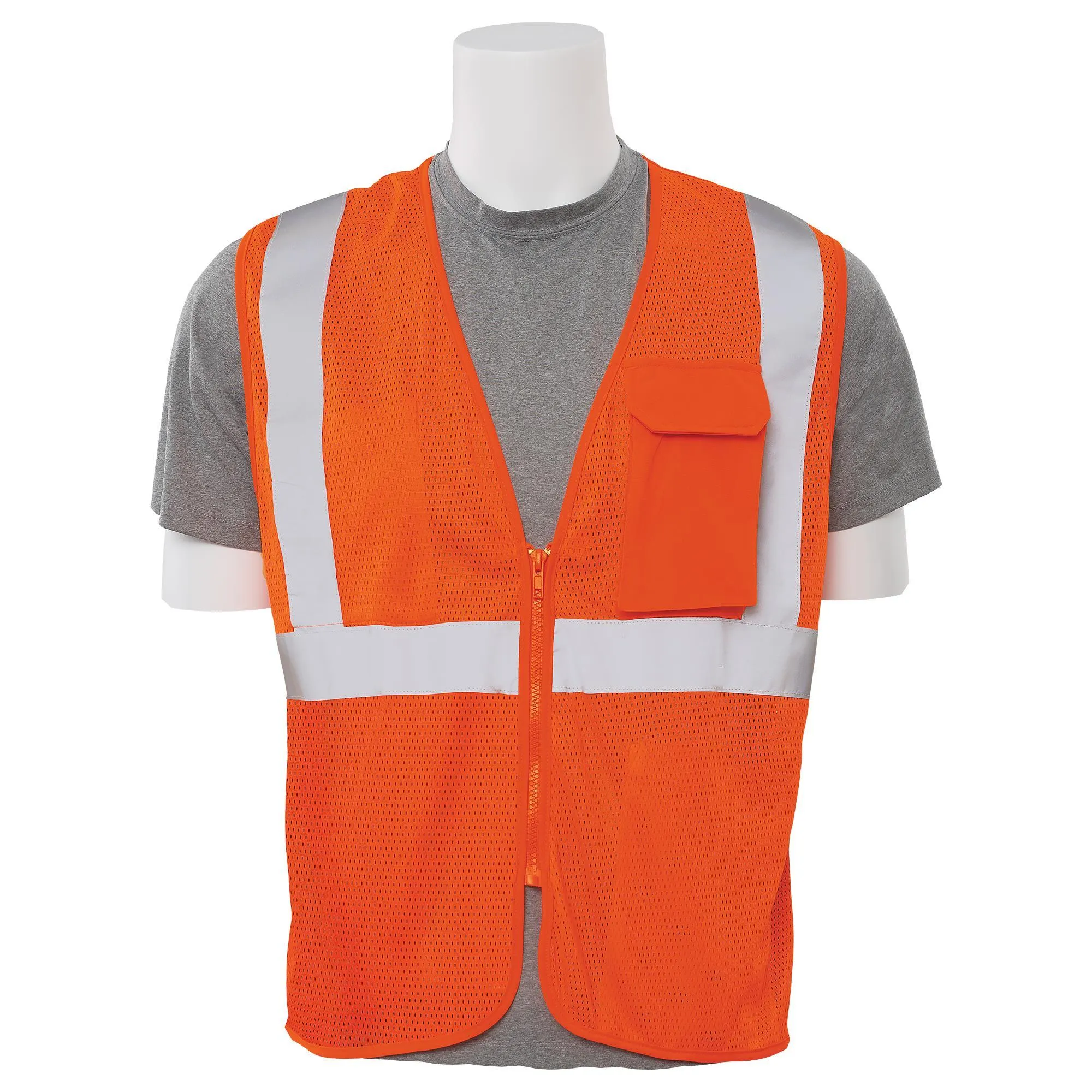 S169 Class 2 Mesh Zipper Safety Vest 1PC