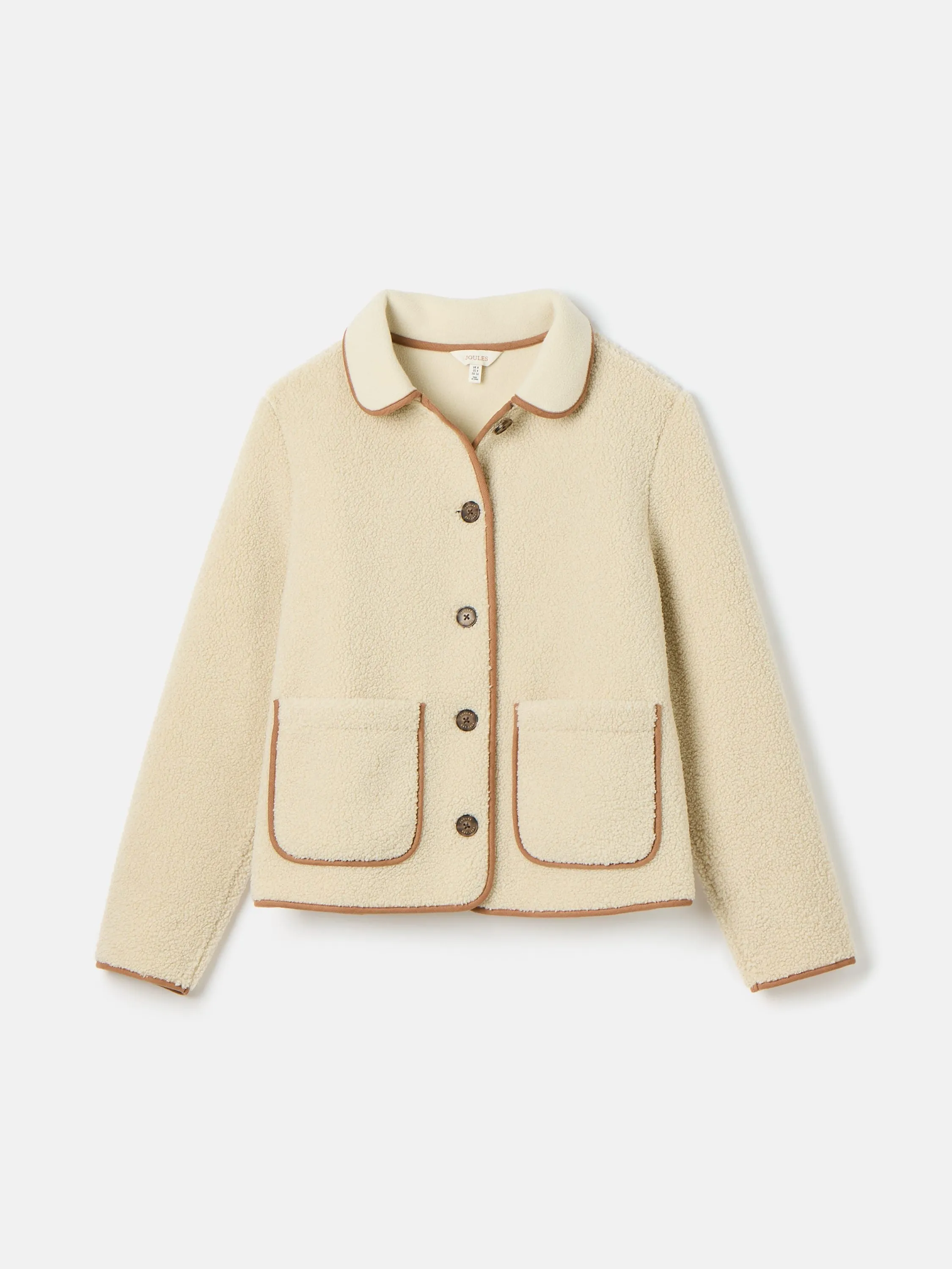 Sadie Cream Button Down Fleece Jacket