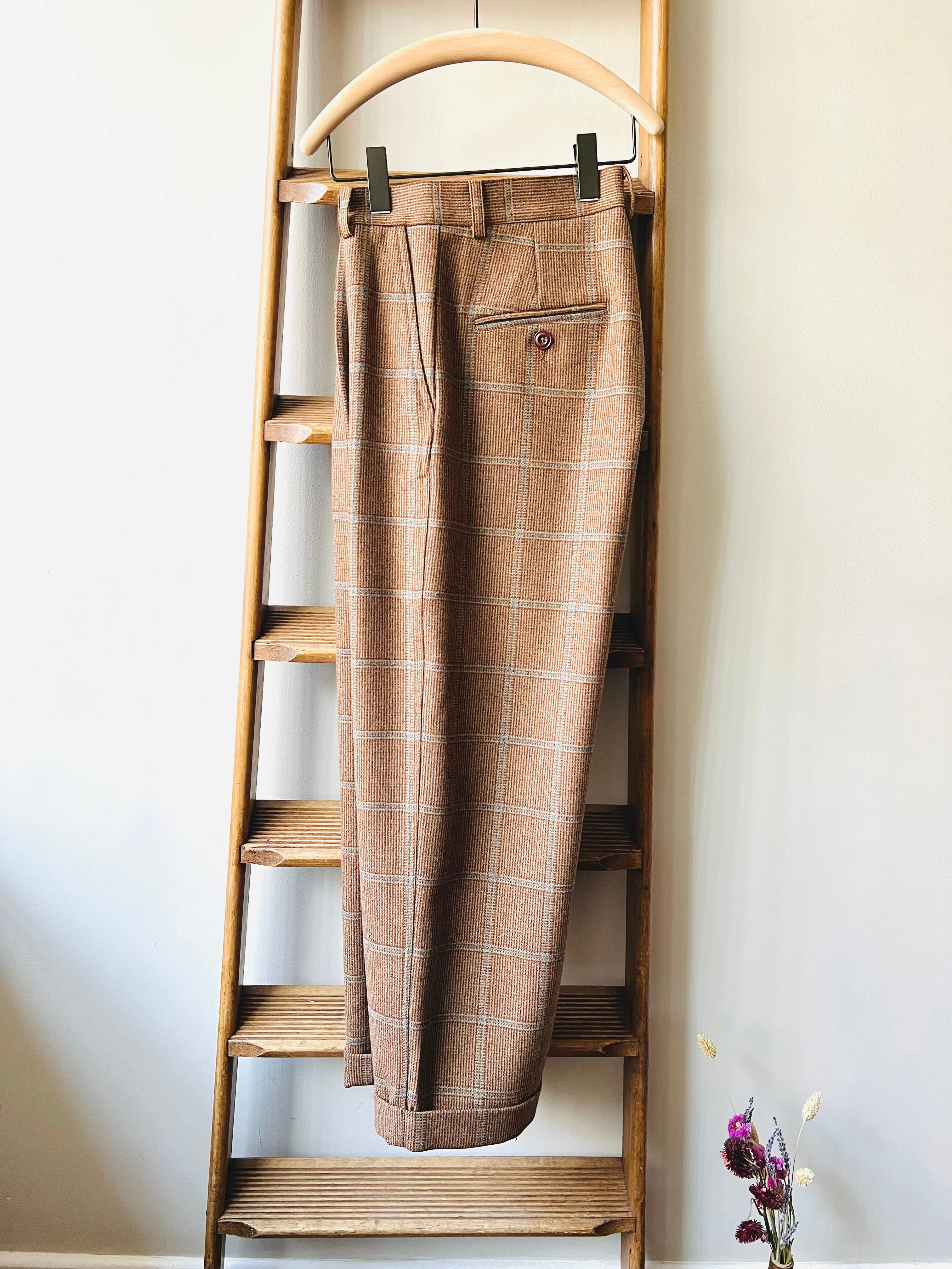 Scottish Merino Wool Trouser /Brown Check