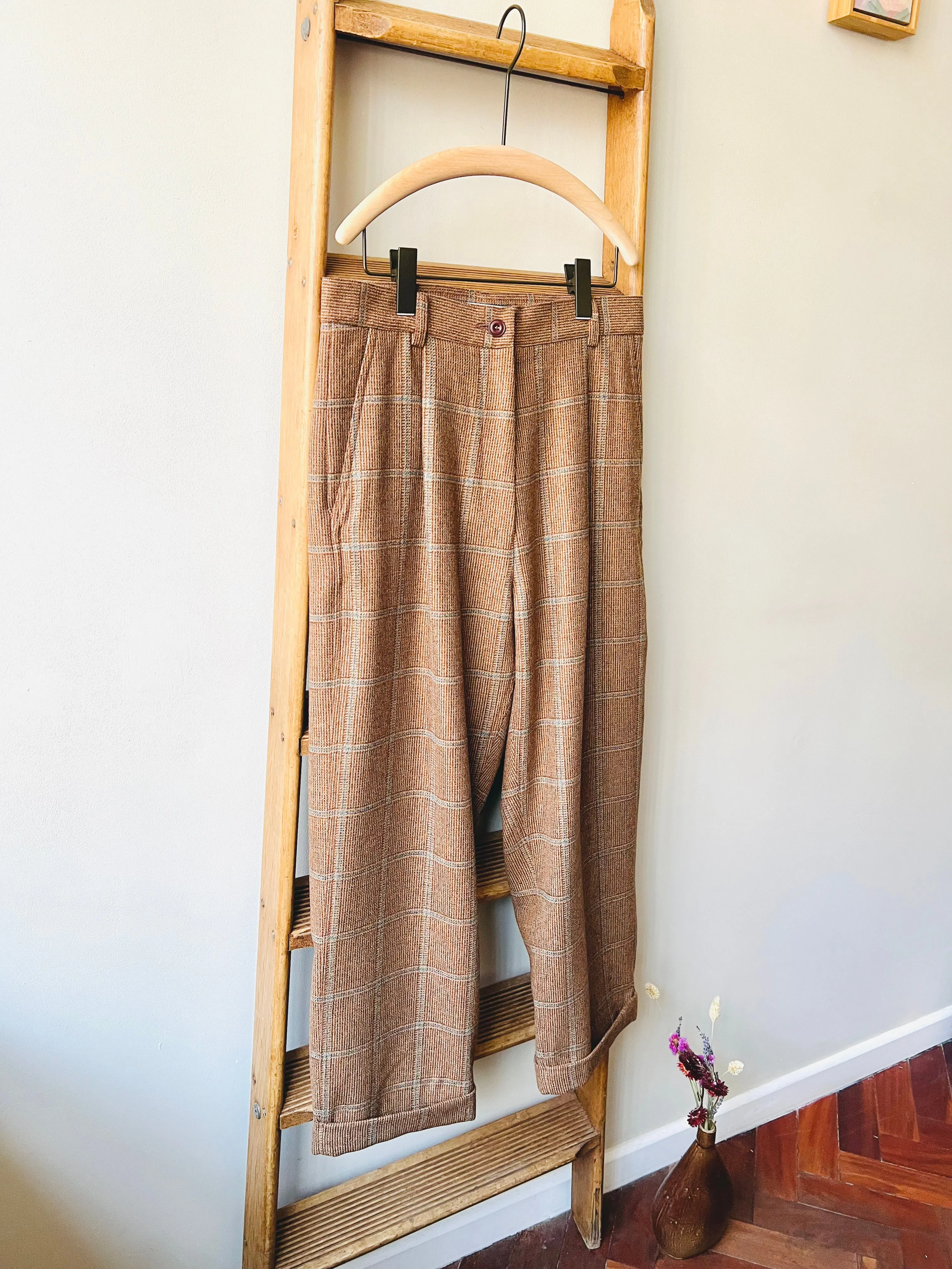 Scottish Merino Wool Trouser /Brown Check