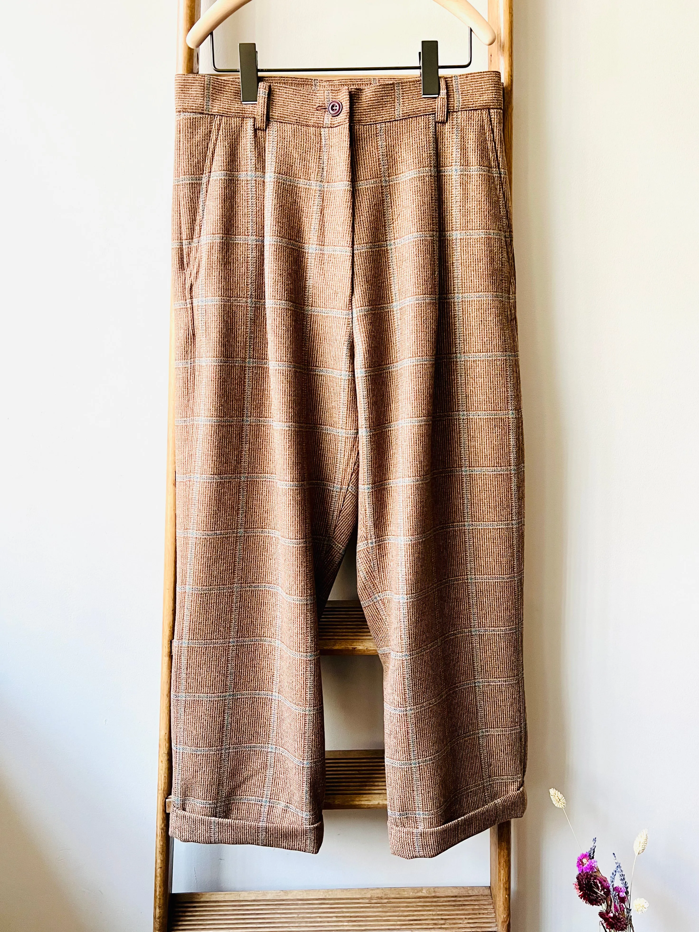 Scottish Merino Wool Trouser /Brown Check