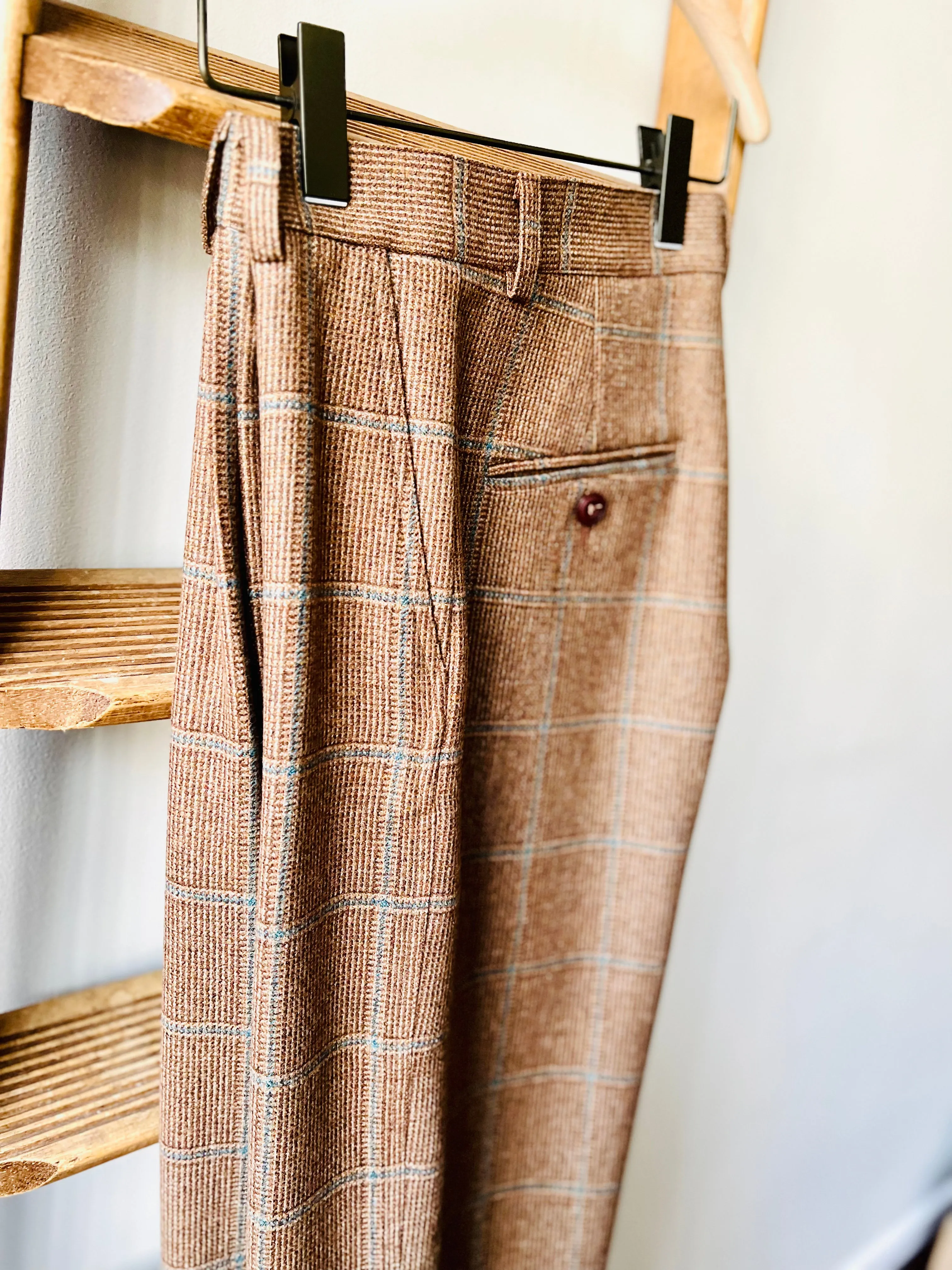 Scottish Merino Wool Trouser /Brown Check