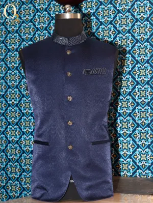 Self Design karchupi handwork Men Ethnic vest