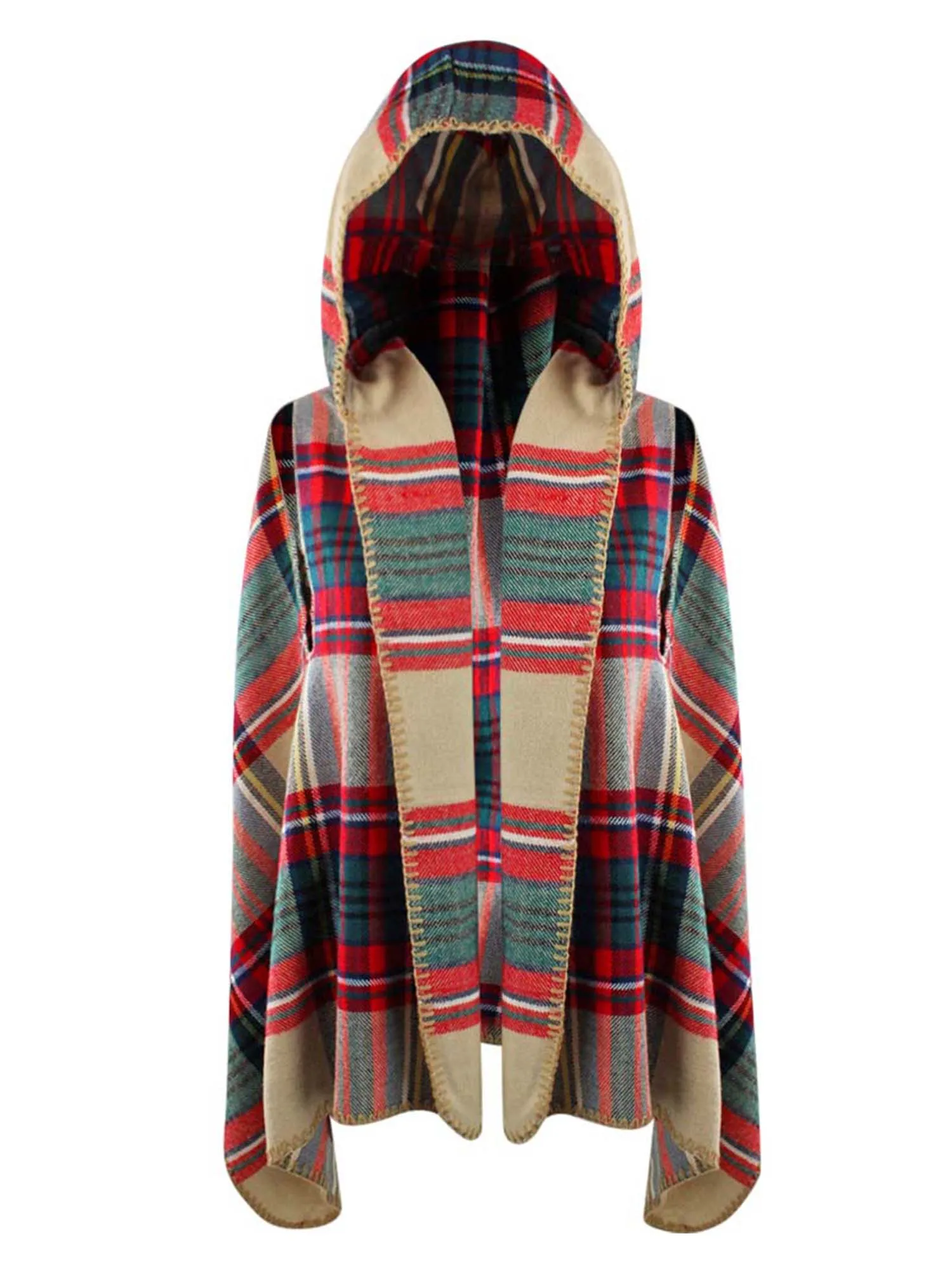 Sleeveless Plaid Vest With Hood