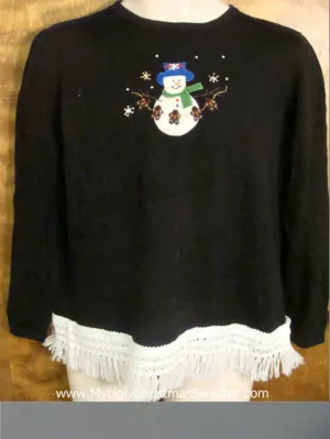 Snowman Hanging Decorations Tacky Xmas Party Sweater