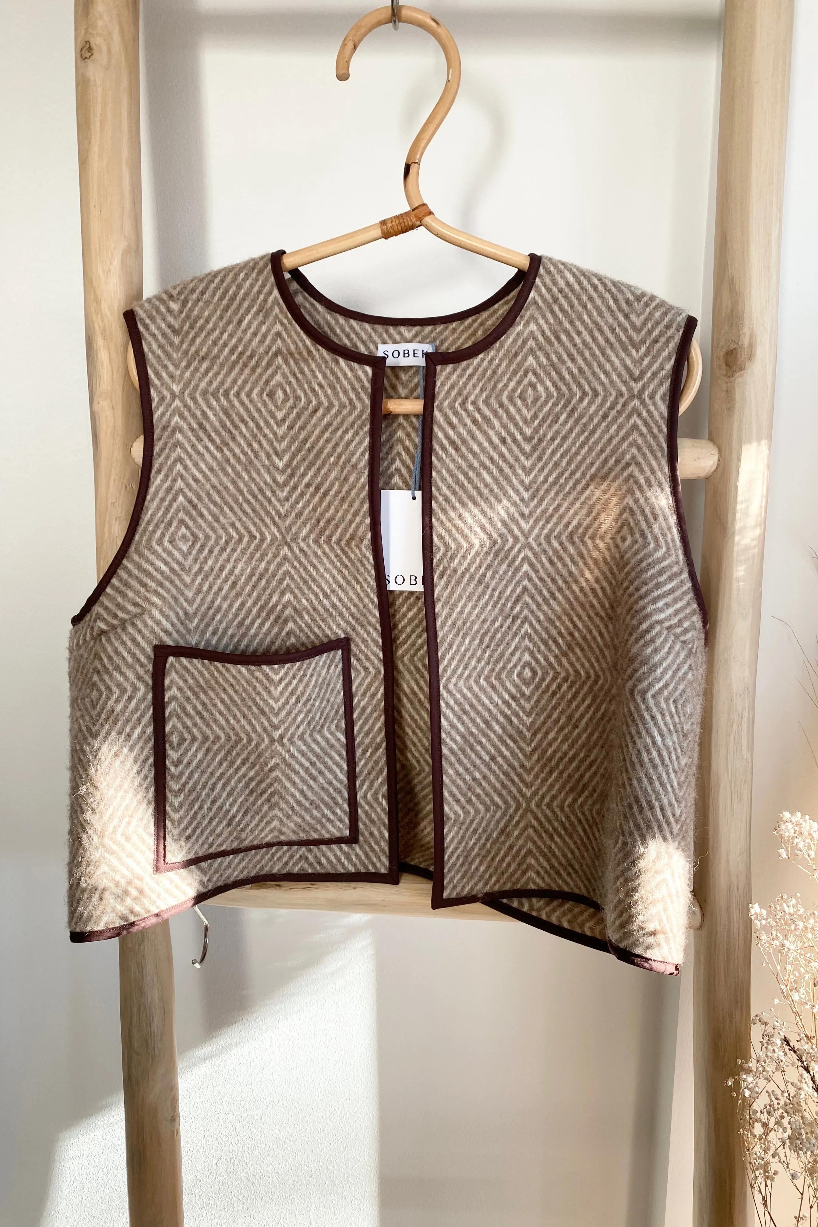 Sobek Short Vest - Brown Melange - S/M