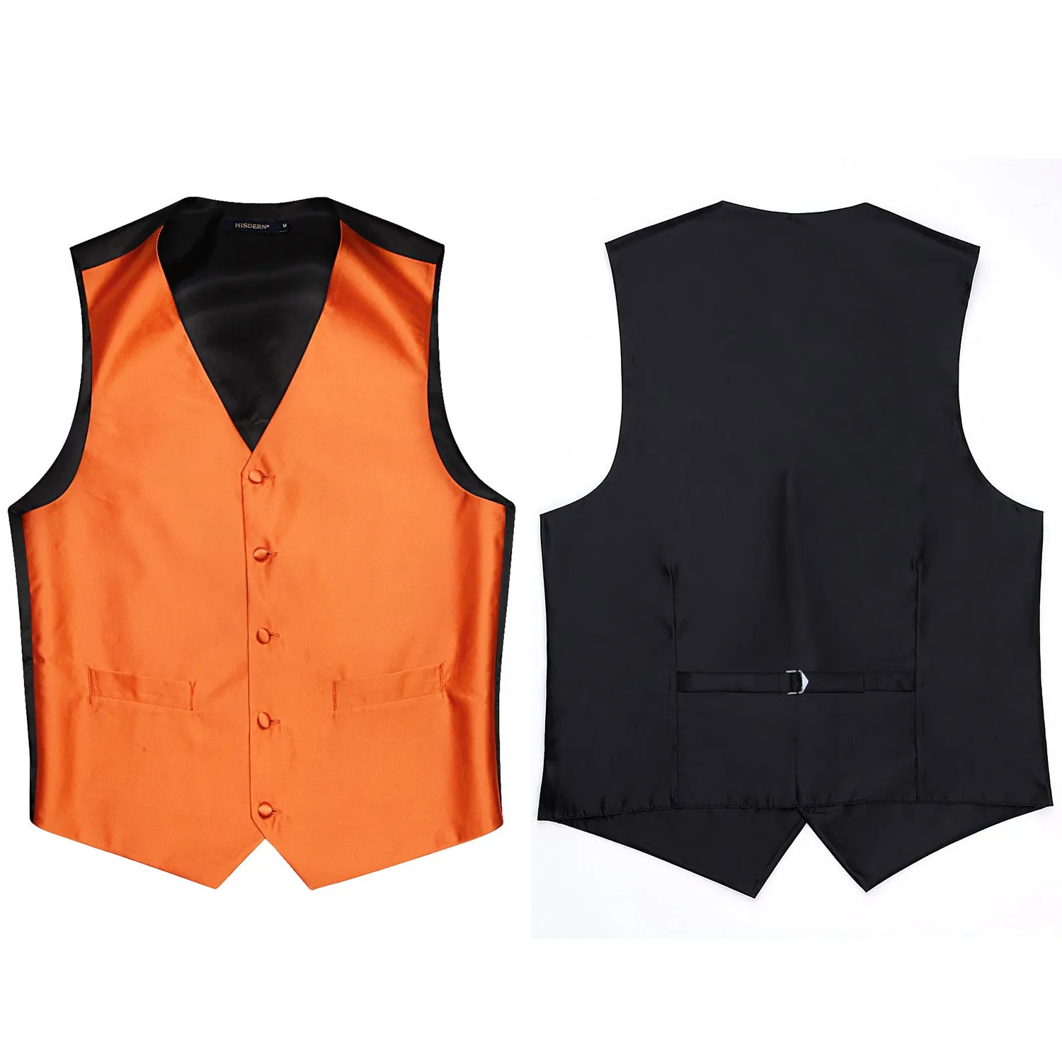 Solid 3pc Suit Vest Set - ORANGE