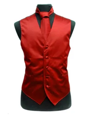 Solid Red Vest Set