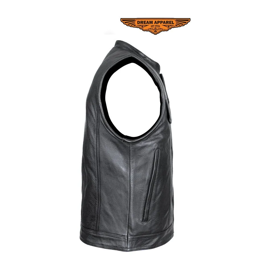 Split Cowhide Leather Motorcycle Club Vest - Defender Vest