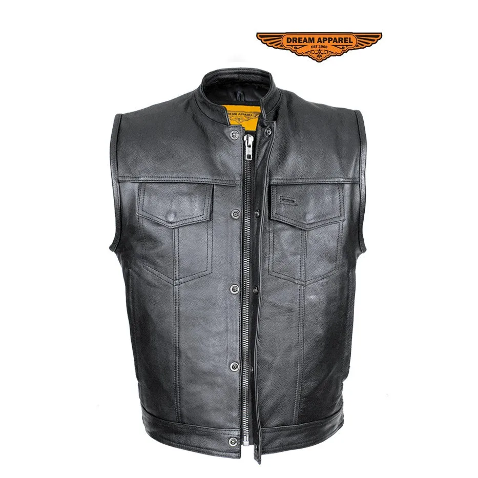 Split Cowhide Leather Motorcycle Club Vest - Defender Vest