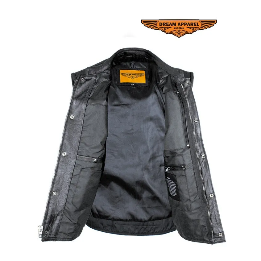 Split Cowhide Leather Motorcycle Club Vest - Defender Vest