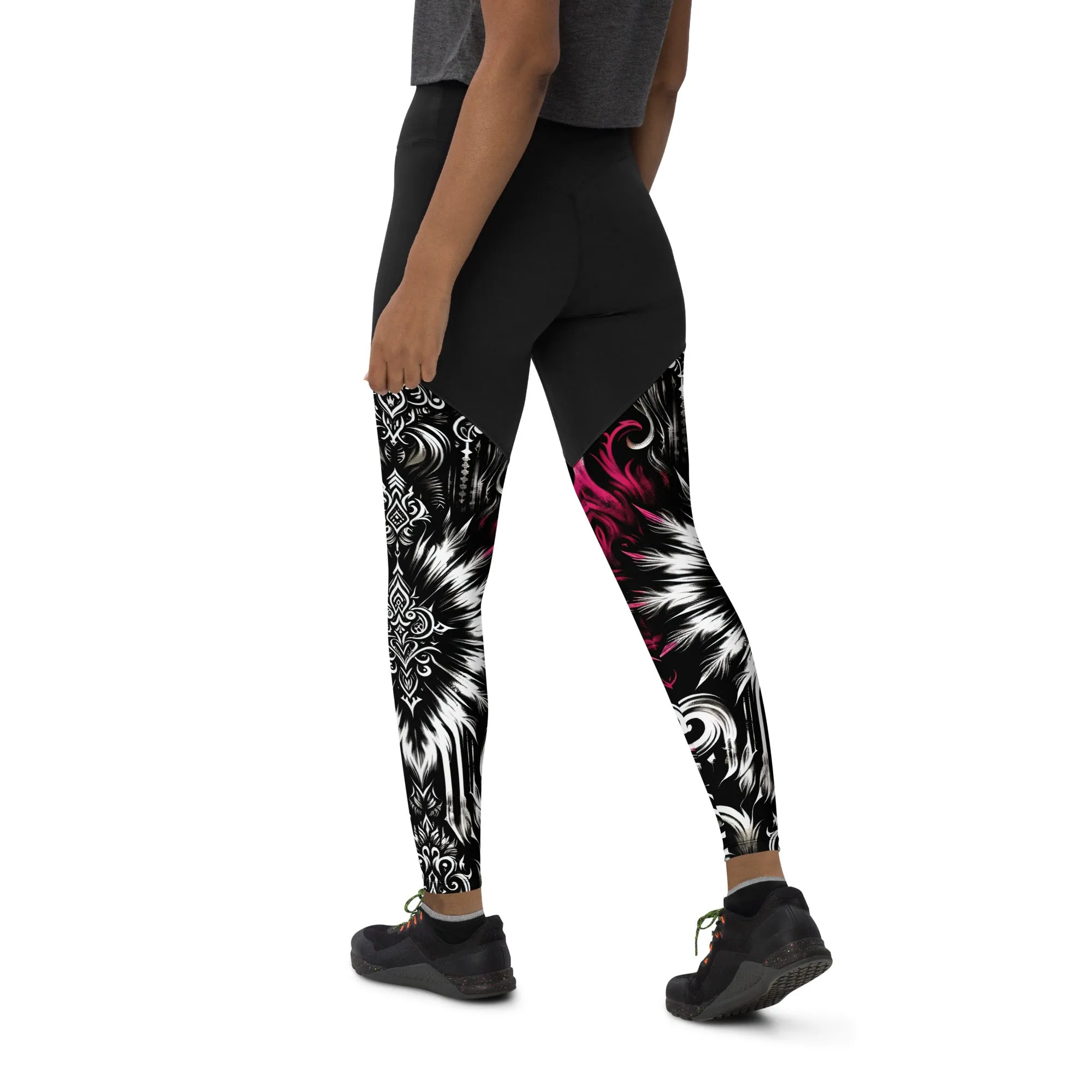 Sports Leggings Gothic Blossom