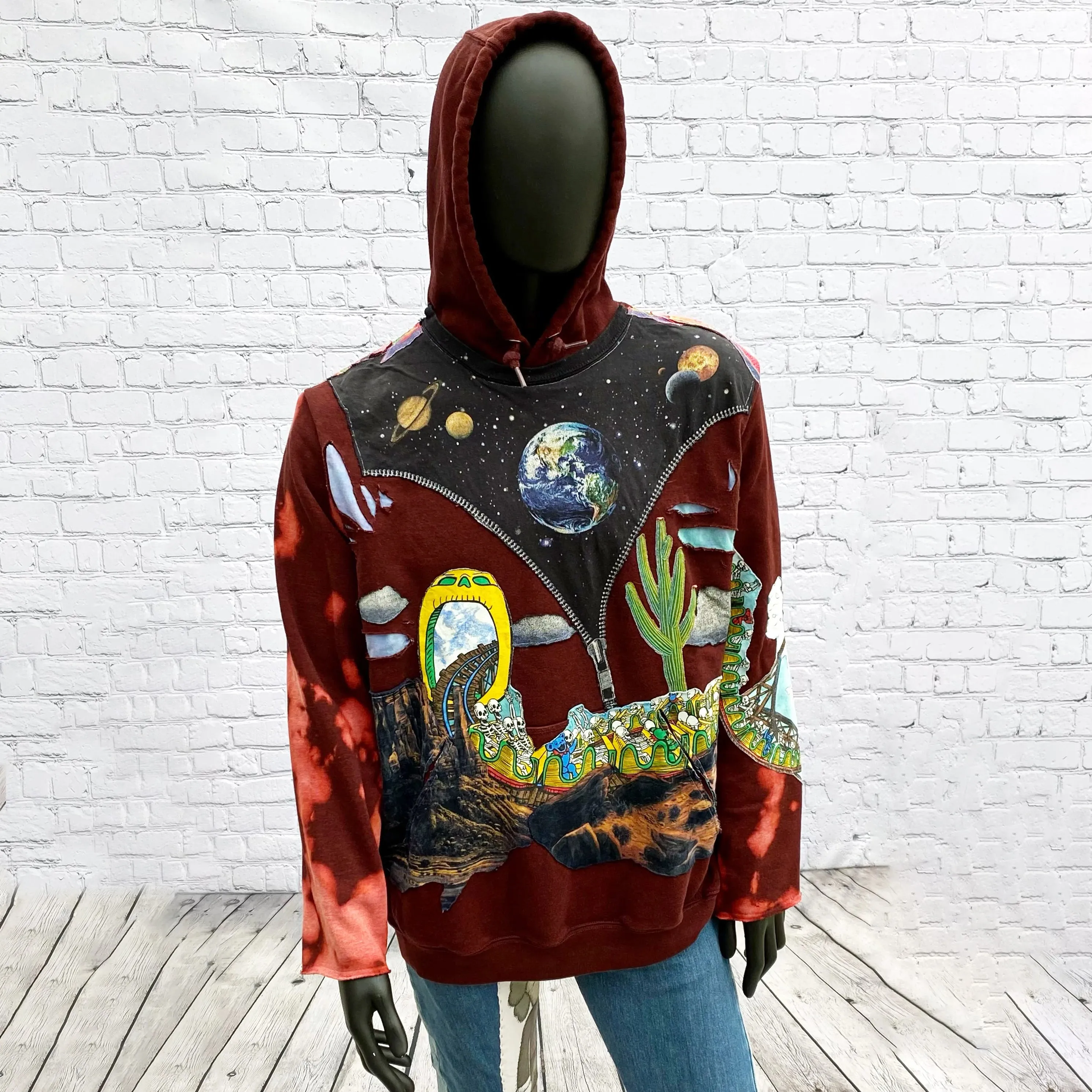 Street style personality printed loose men's hoodie