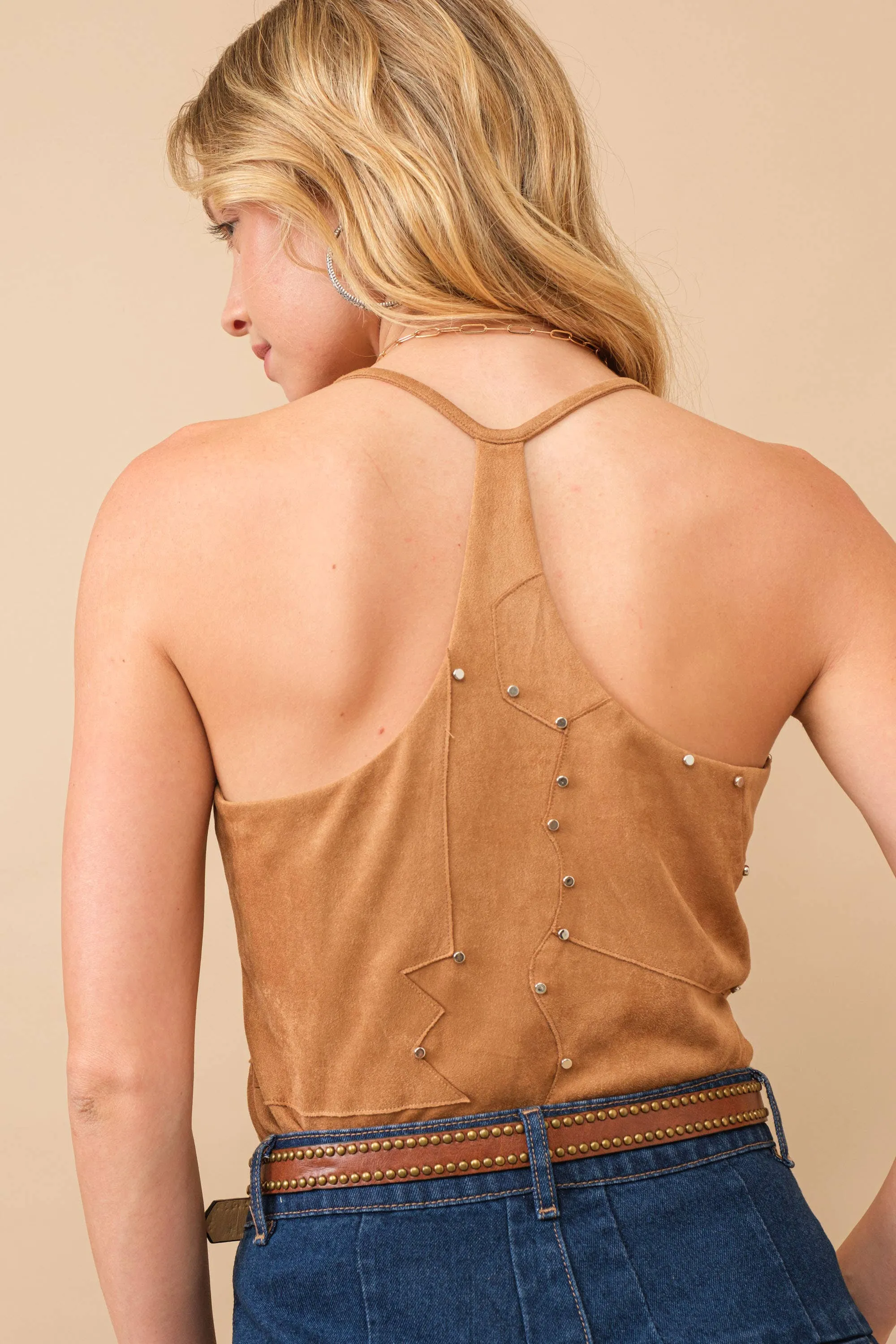 Suede Studded Tank