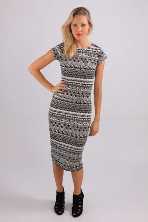 Super Navaho Print Midi Dress