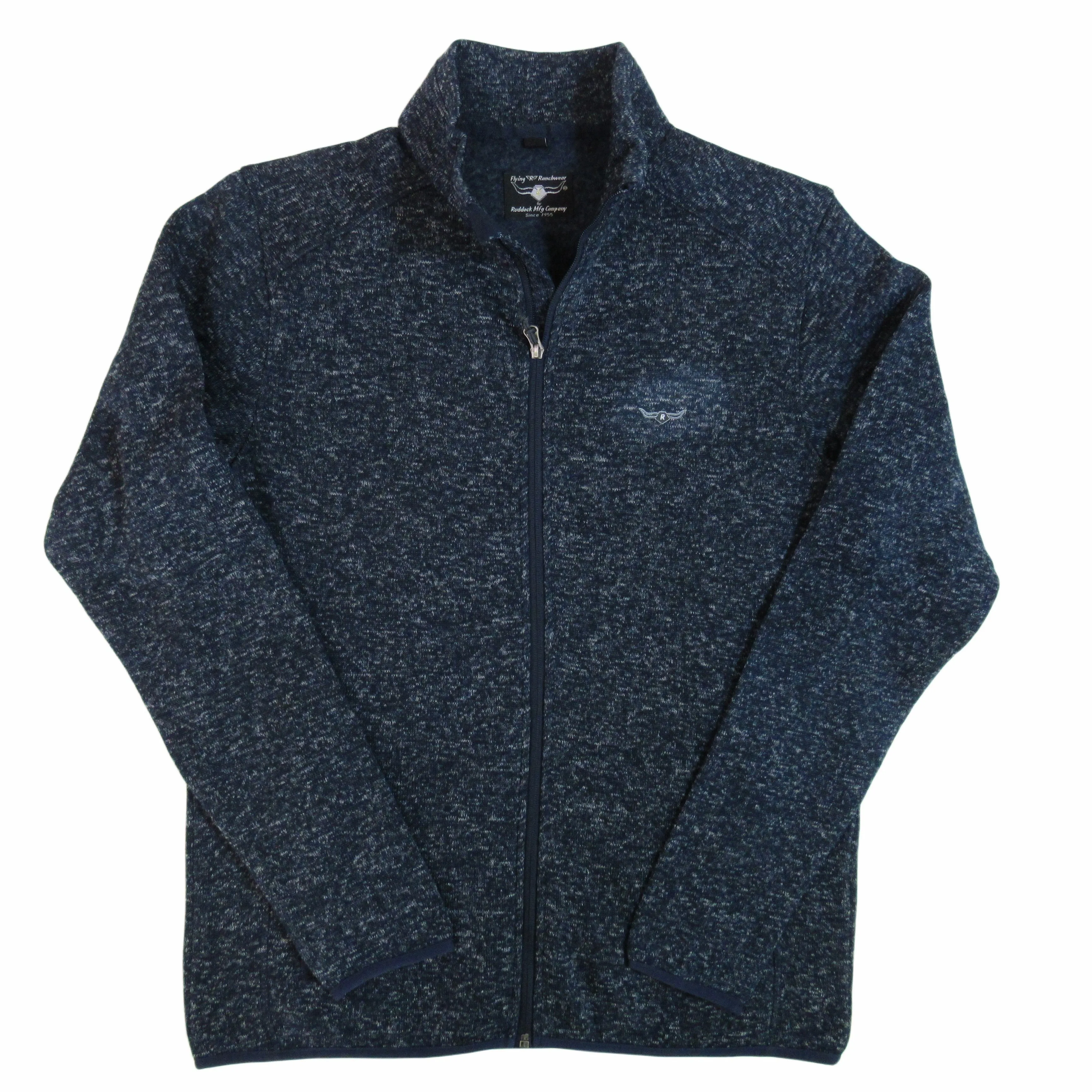 Sweater Fleece - Flying R Ranchwear - Full Zip - Midnight Blue Heather