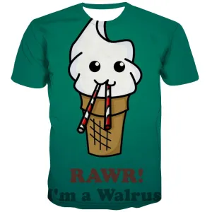 Sweet T shirts Men Gourmet Tshirts Novelty Icecream Tshirt Printed Colourful T-shirts Graphic