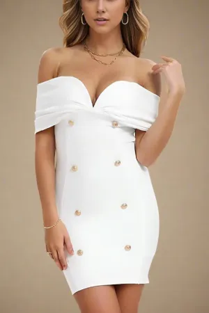 Tanya Bandage Mini Dress - Pearl White