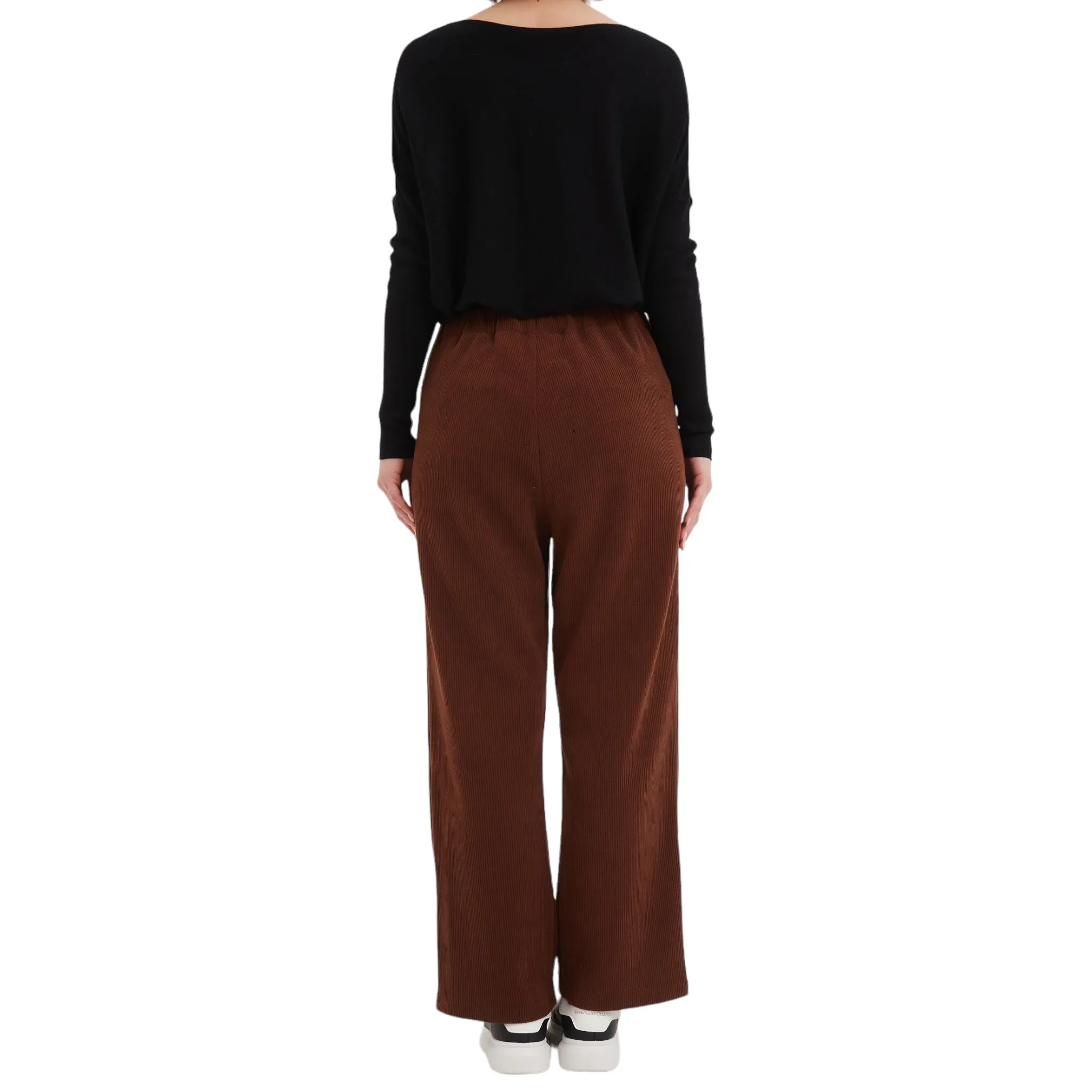 Tirelli Straight Leg Stretch Cord Trousers Mocha