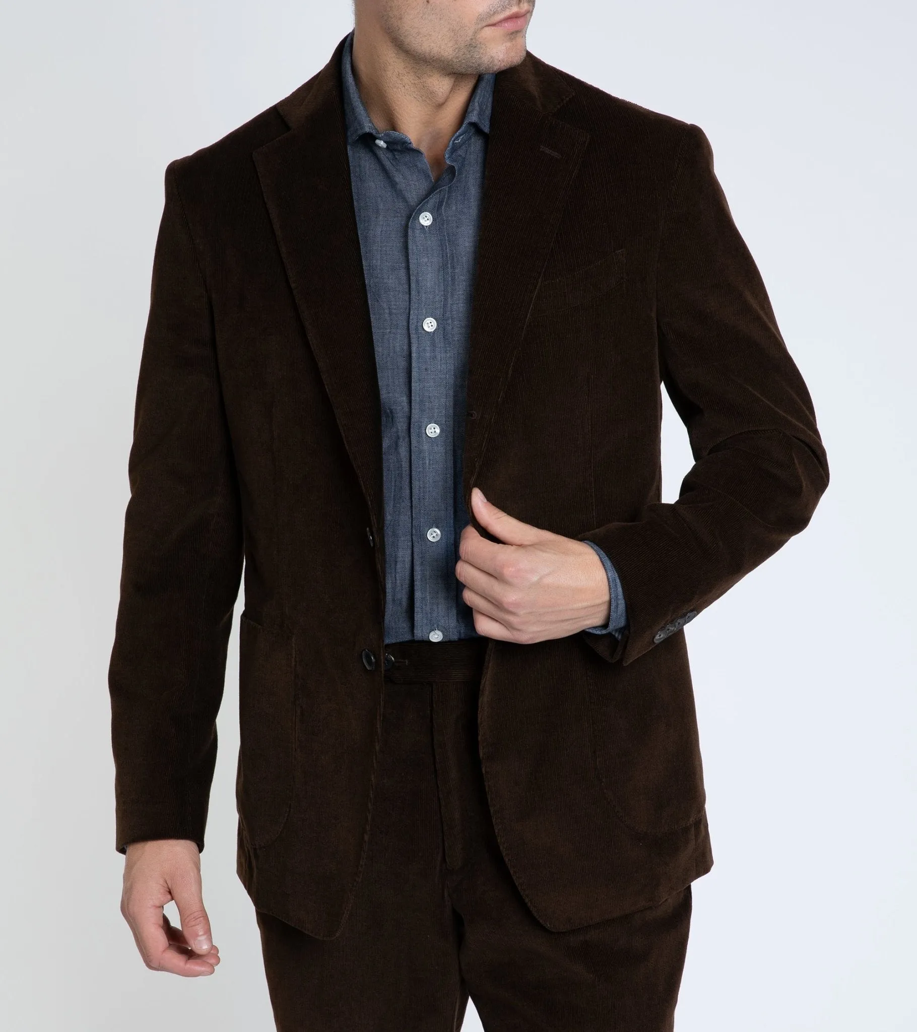 Trunk Wigmore Italian Cotton Needlecord Suit Jacket: Bitter Chocolate