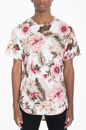 VACA FLORAL TEE- BEIGE