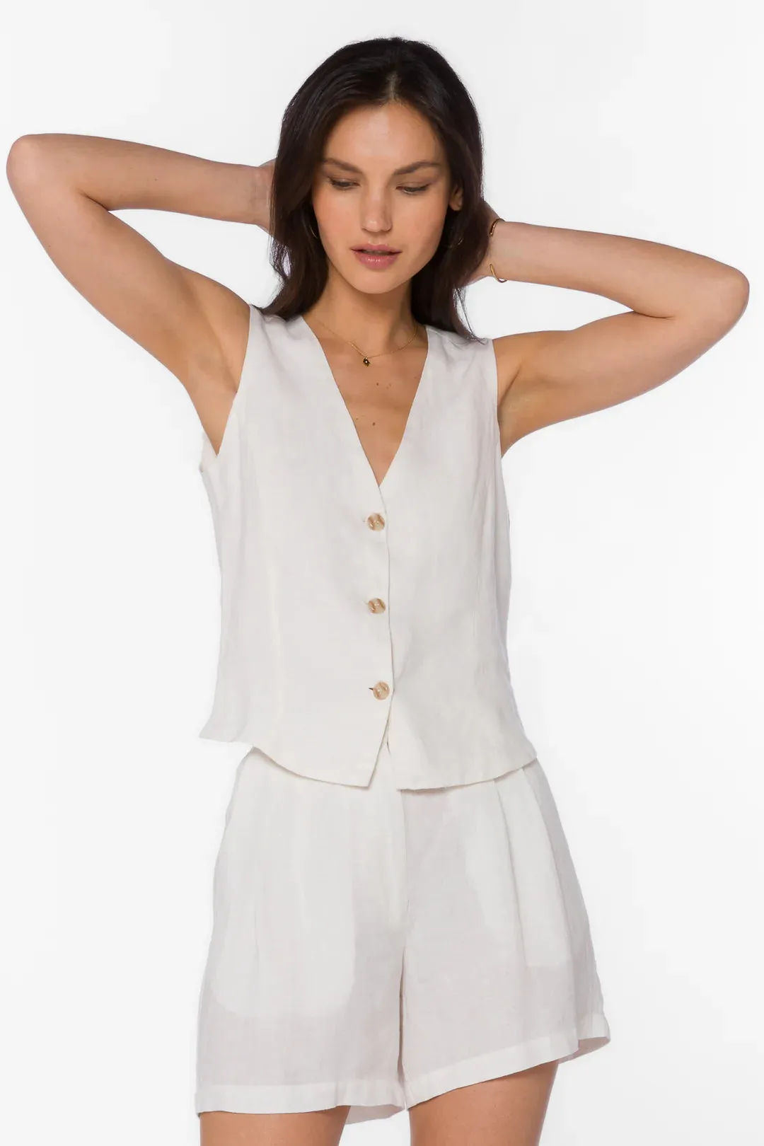 Velvet Heart Dellis Linen Vest (White)