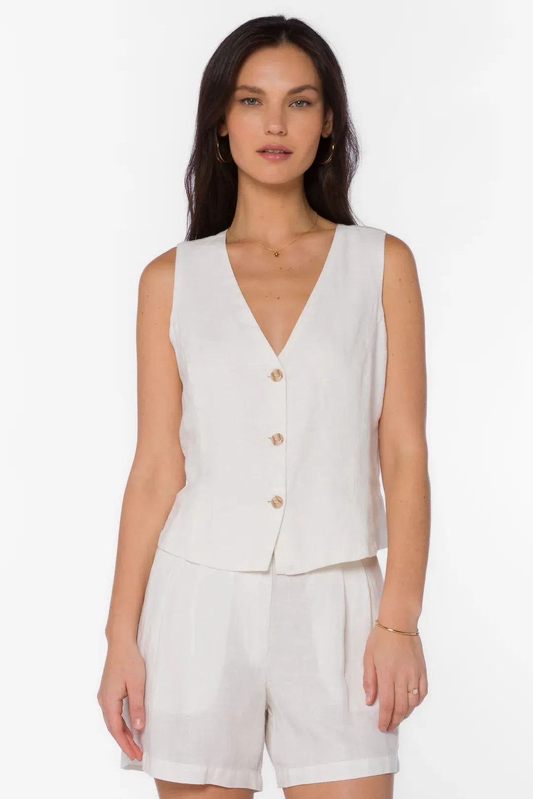 Velvet Heart Dellis Linen Vest (White)