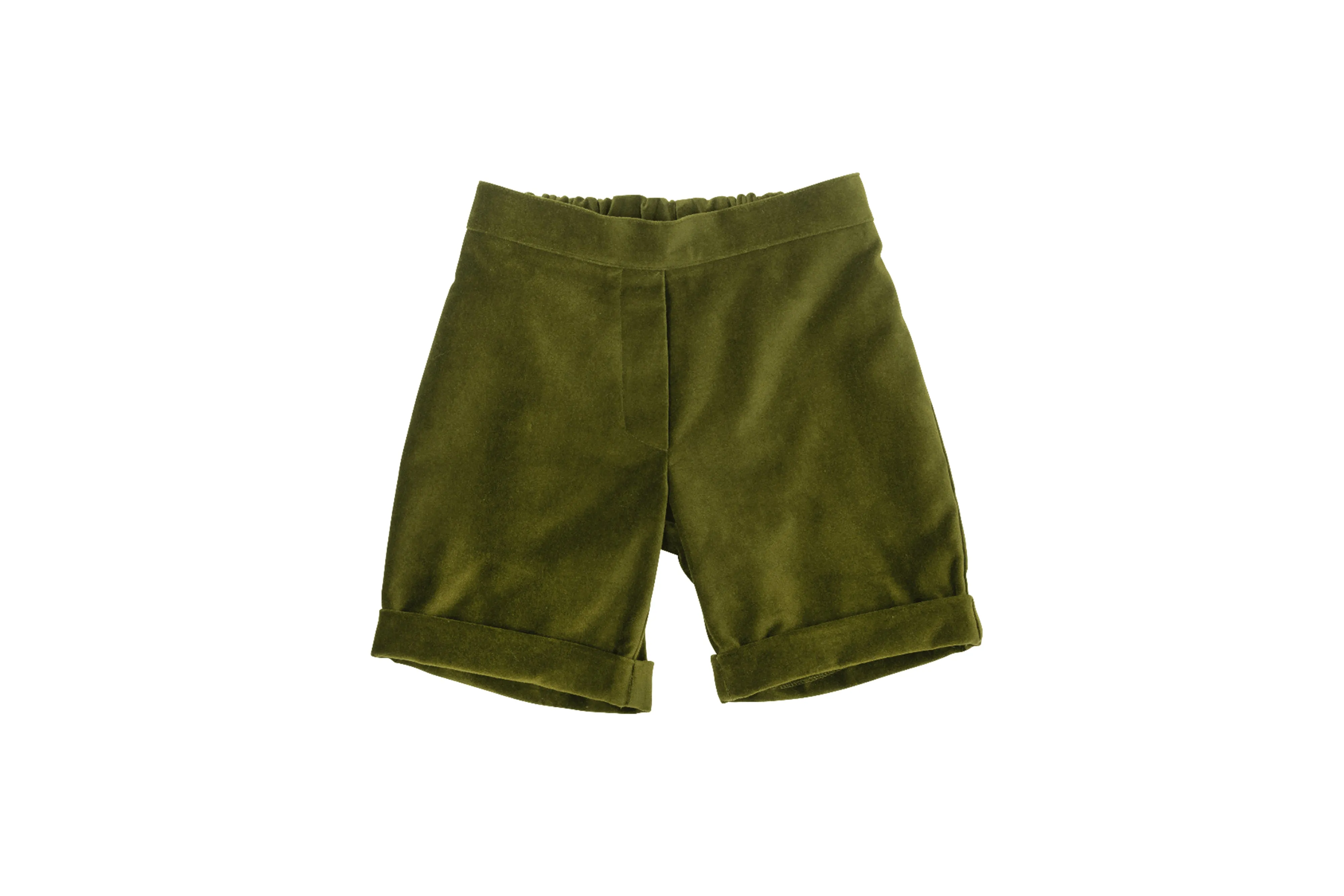 Velvet Shorts - Olive Green