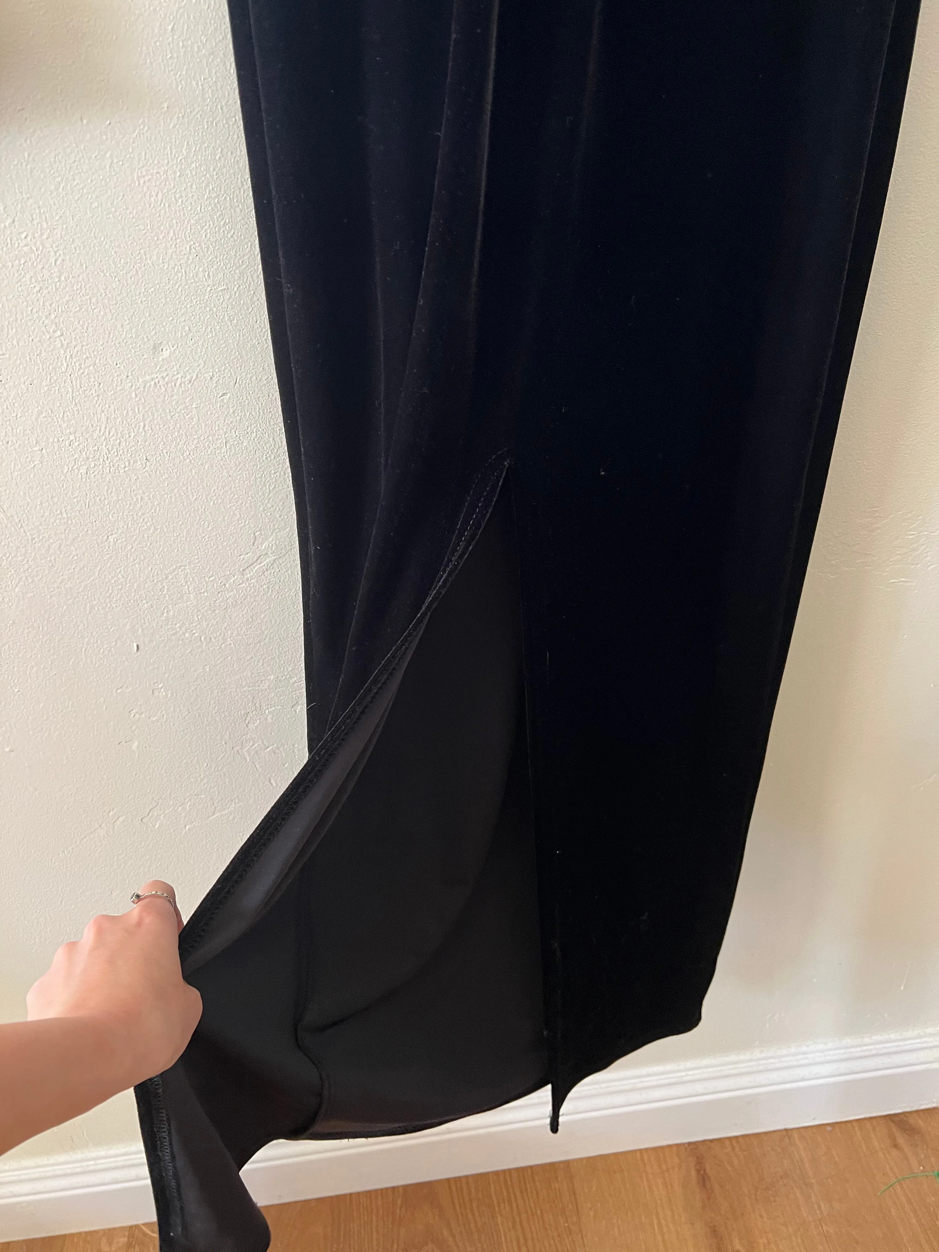 Vintage Black Velvet Maxi