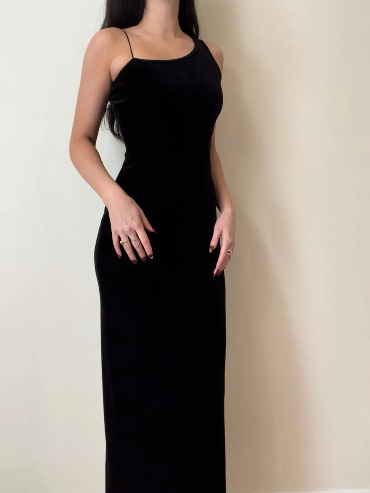 Vintage Black Velvet Maxi