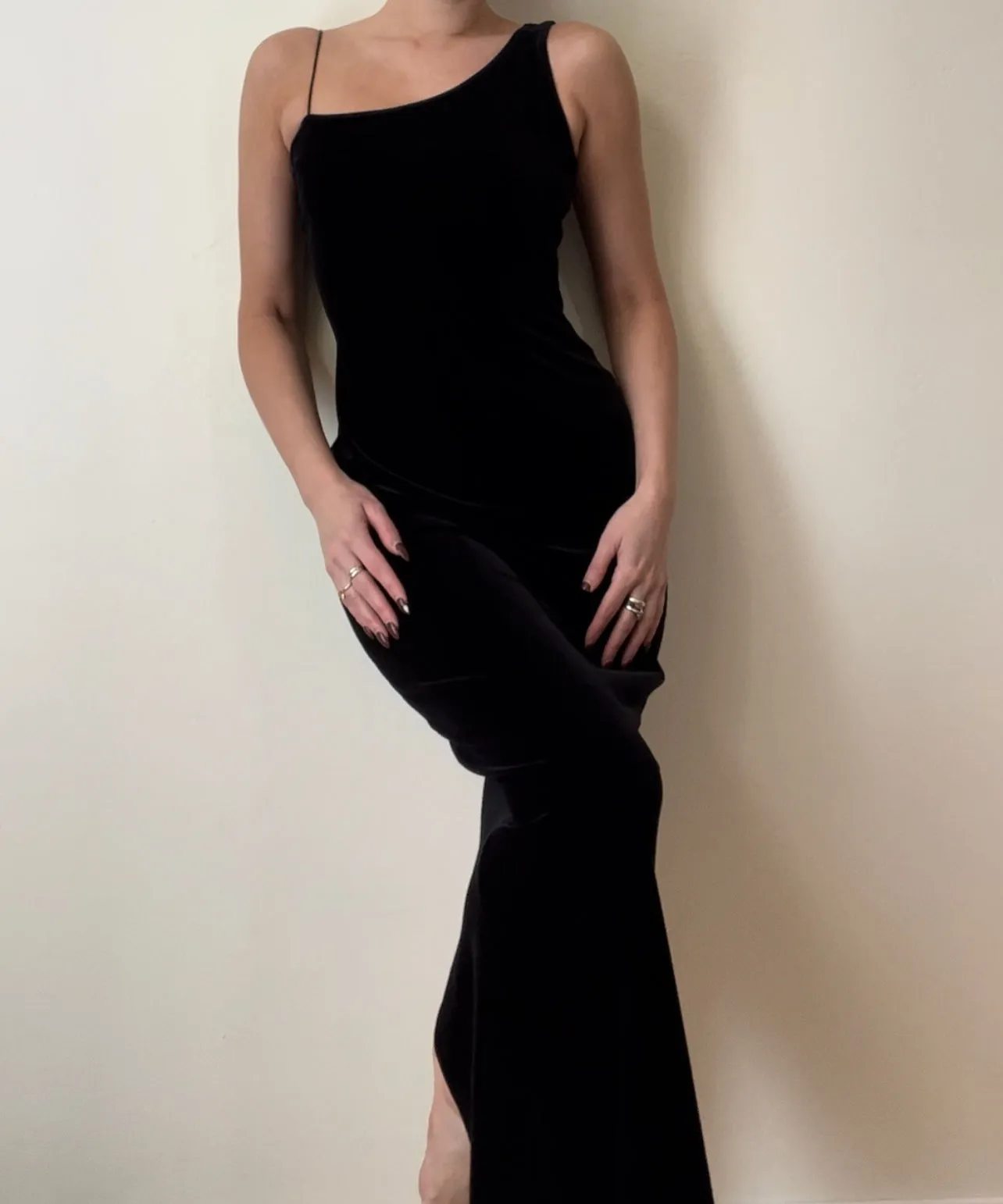 Vintage Black Velvet Maxi