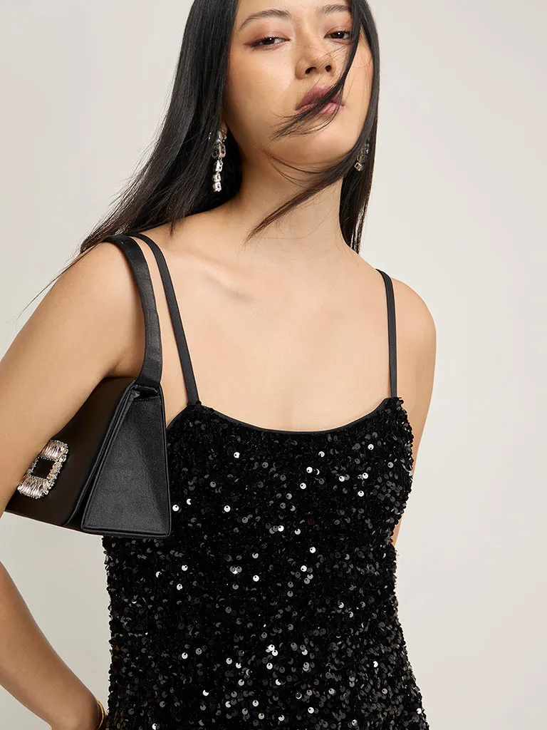 Wardrobe Black Embellished Bodycon Dress