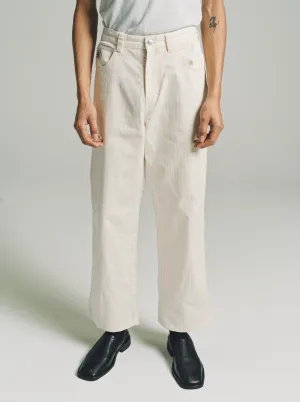 White Herringbone Knolly Brook Trousers