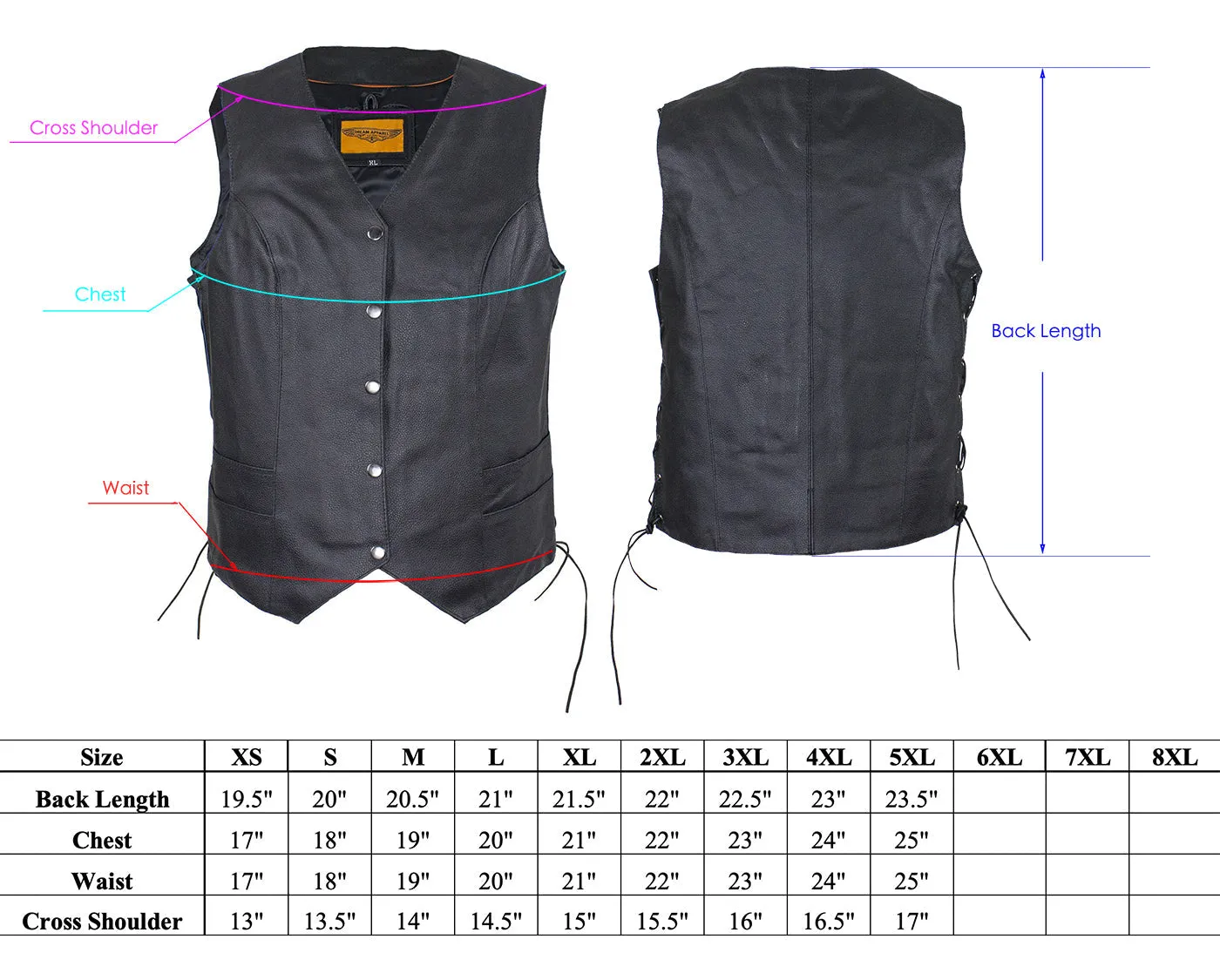 Women's Black Concealed Pocket Vest with Side Laces