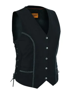 Women's Black Denim Vest