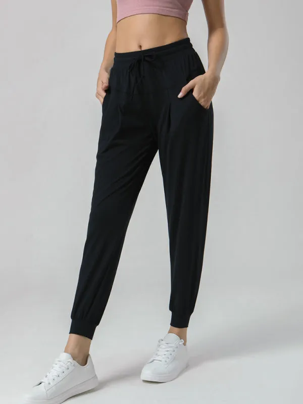 Women's Drawstring Waist Cuffed Sports Trousers