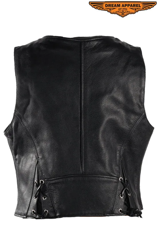 Womens Leather Vest With Conceal Carry Pockets