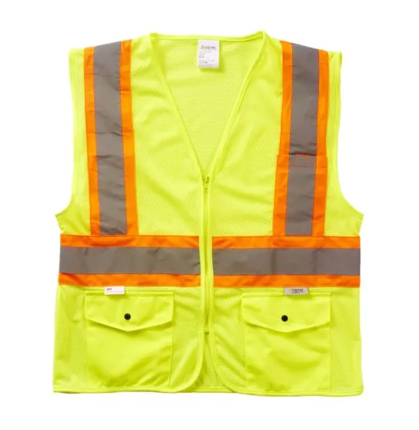 Xtreme Visibility Value DOT Contrast Zip Vest - YELLOW