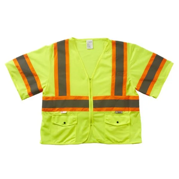 Xtreme Visibility Value DOT Contrast Zip Vest - YELLOW