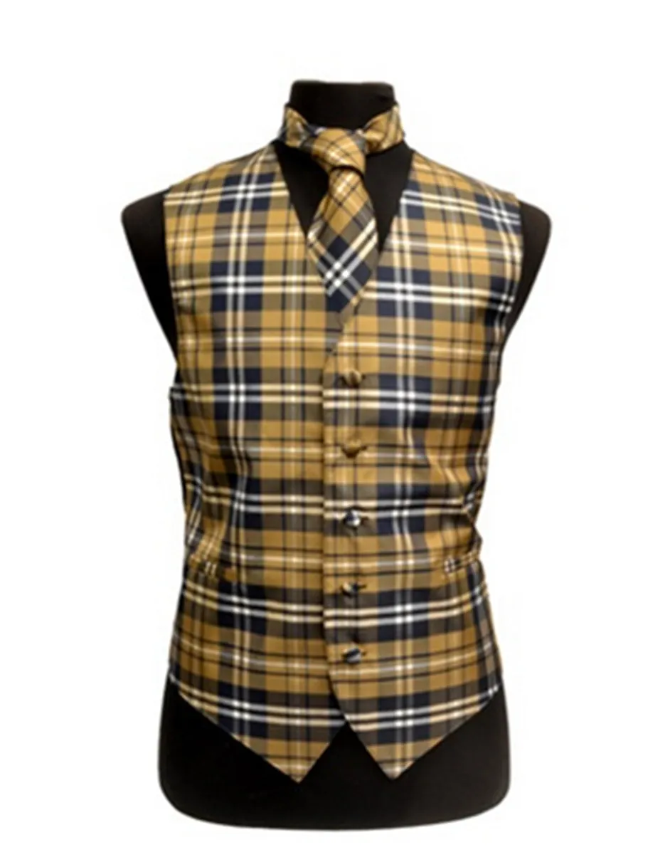 Yellow Plaid Vest Set